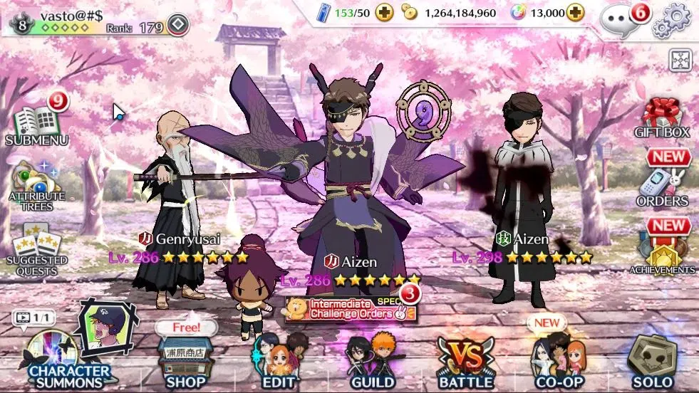 Bleach: Brave Souls Accounts High-End GLOBAL ENDGAME 1,6M BP+13k ORB|5 MT+Lv250+(DT Ichigo,New Ichigo,6 TYBW26,2 1