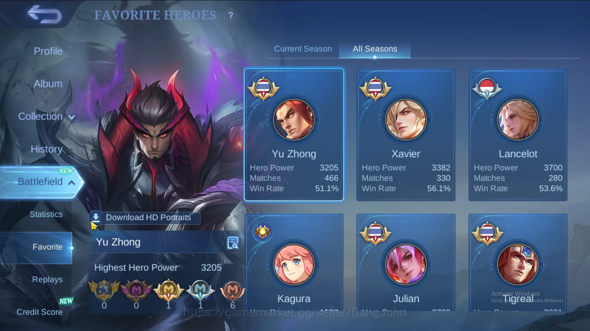 Mobile Legends: Bang Bang Accounts Hero 131 | Skin 473 | Legend Franco | Legend Luno image 3