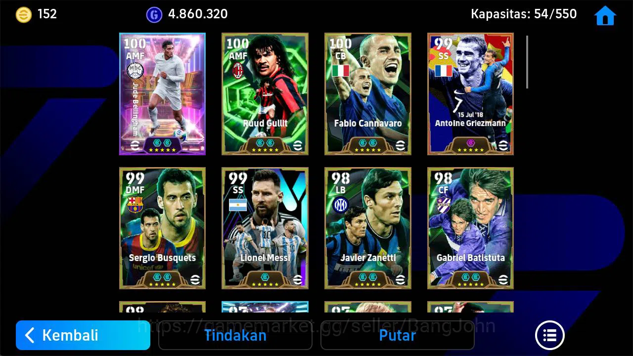 eFootball Accounts Others Power 3214| joe liminton show, gullit epic, griezman blitz, busquest epic, messi blitz argen 4