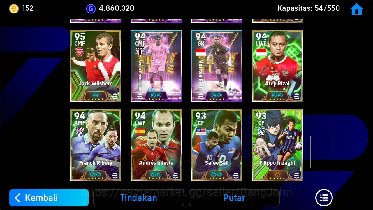 eFootball Accounts Others Power 3214| joe liminton show, gullit epic, griezman blitz, busquest epic, messi blitz argen 8