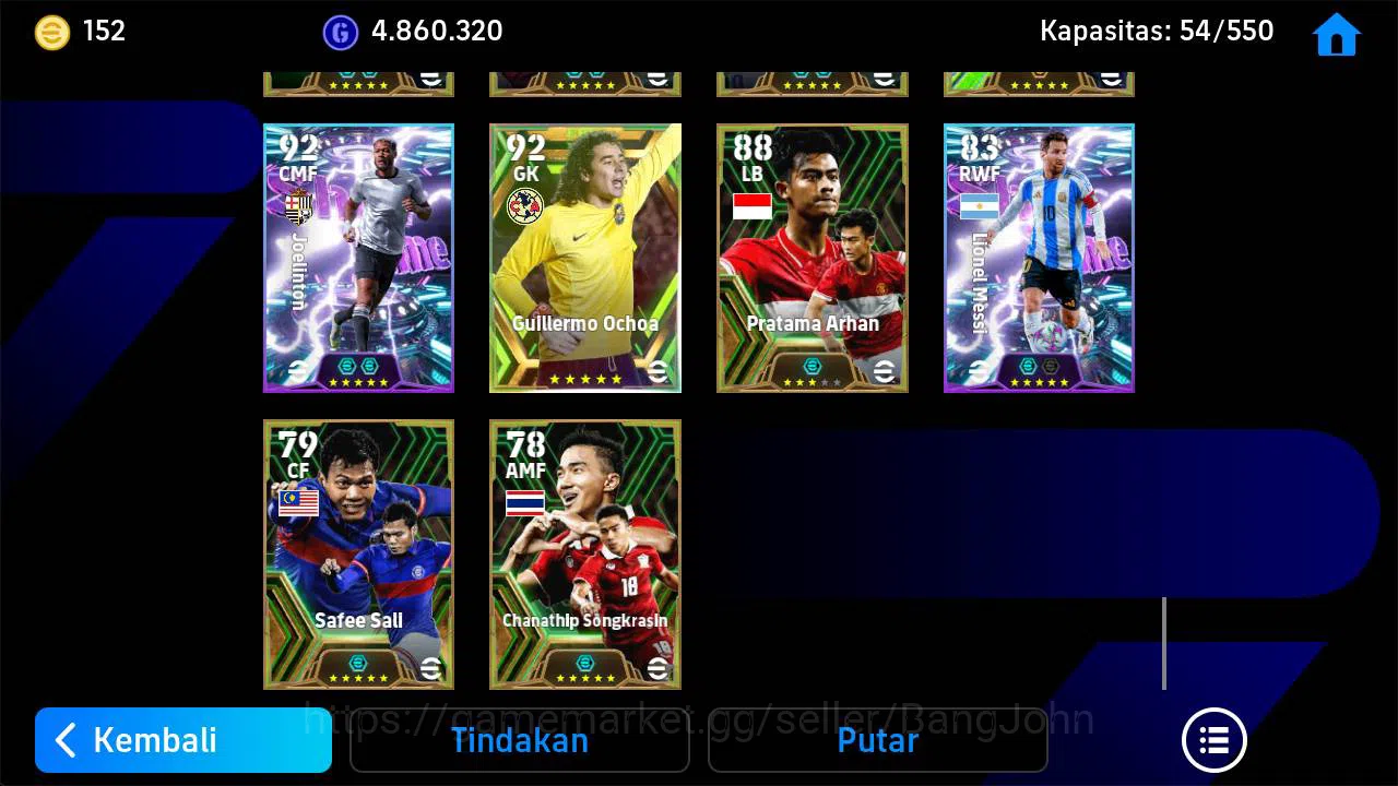 eFootball Accounts Others Power 3214| joe liminton show, gullit epic, griezman blitz, busquest epic, messi blitz argen 9