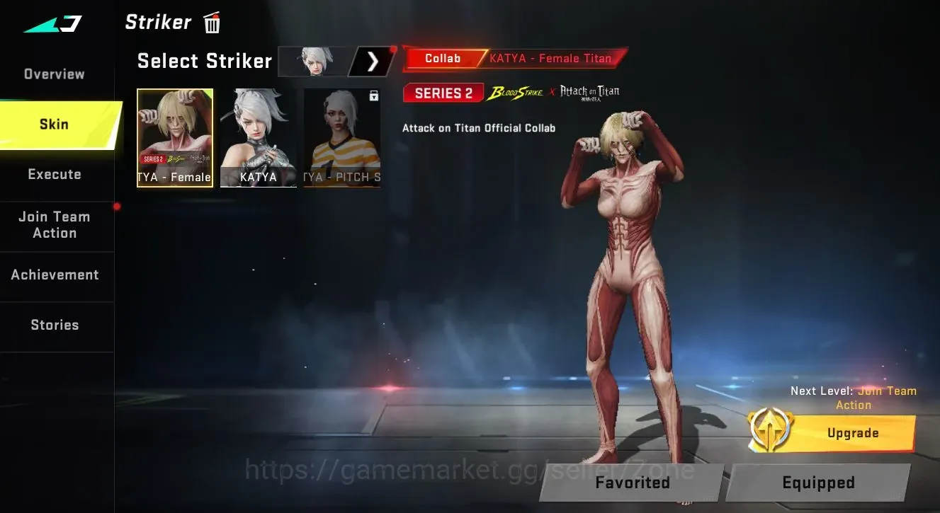 Blood Strike Accounts Collab Skin ASIA|2 ETERNAL: Galil-Noxdra,MP7-Tidesong|2 AOT:Female Titan,M4A1-Battle of Faith|7 1