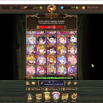 The Seven Deadly Sins: Grand Cross Accounts Midgame Global|2,7M CC|182 LS|2 LR+9 UR+Colab