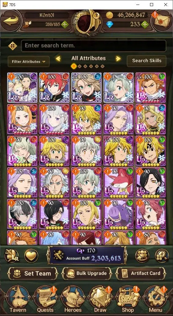 The Seven Deadly Sins: Grand Cross Accounts Starter Global|2,3M CC|Story CH 8|230 Diamonds|4LR+4UR (Subaru, Chaos Arthur 1