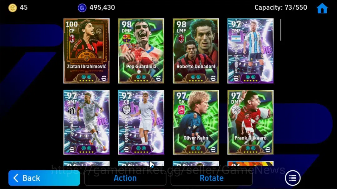 eFootball Accounts Android|BigTime Zlatan Ibrahimovic,Epic Luis Garci image 5