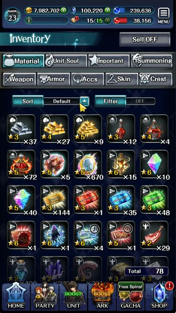 Last Cloudia Accounts Endgame GLOBAL|Rank 23|100K Cryst|Top Tier Unit (OK Ark,FG Vargas,Lonardo,G Lilaha,NYM Kynei,KoG 18