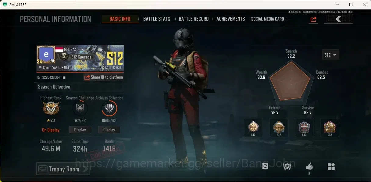 Arena Breakout Accounts High Value Mobile | LV 30 | SV 49.6 M |CV 8 M|Exclusive[Symphony AR57,B AEK,Decree 1