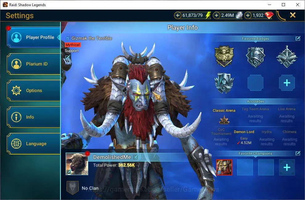 Raid: Shadow Legends Accounts Lv22 362K Power|1 Mythical (Gizmak)|18 Legendary(N image 2
