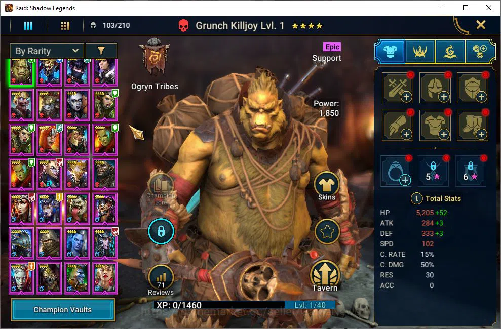 Raid: Shadow Legends Accounts Lv22 362K Power|1 Mythical (Gizmak)|18 Legendary(N image 4