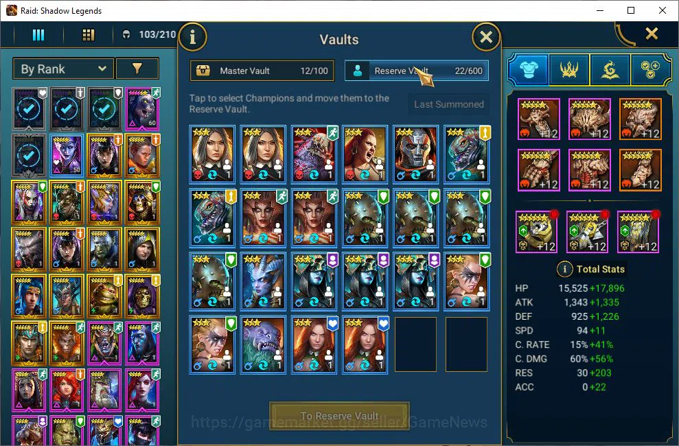 Raid: Shadow Legends Accounts Lv22 362K Power|1 Mythical (Gizmak)|18 Legendary(N image 7