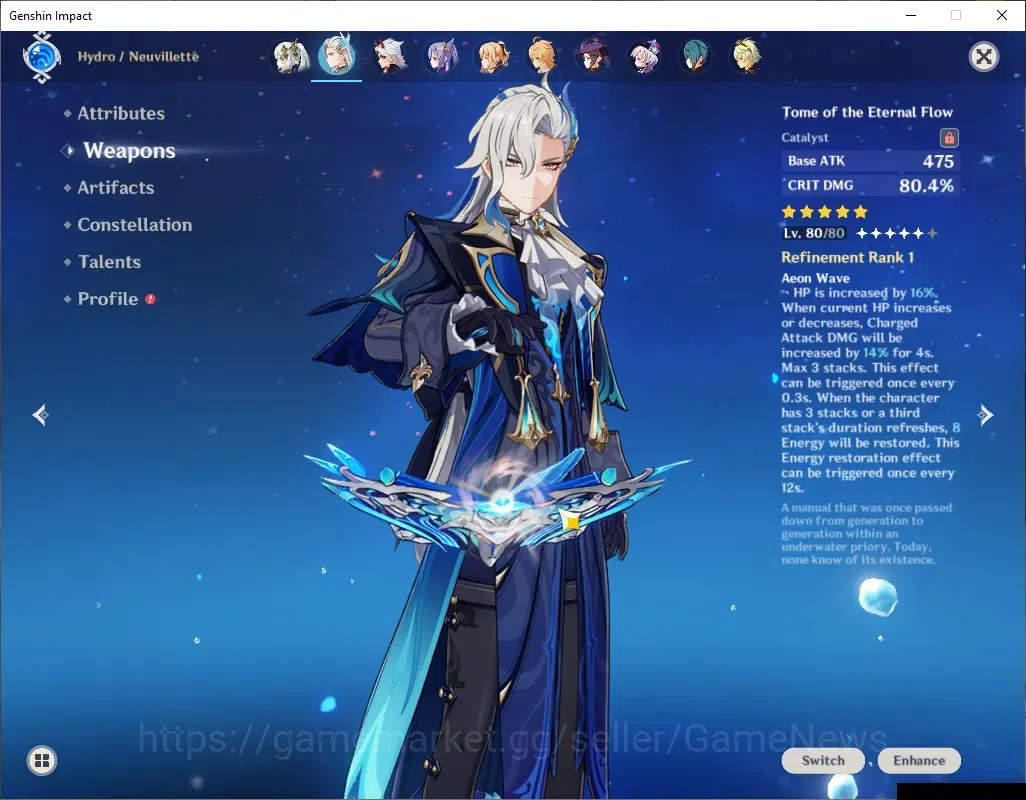 Genshin Impact Accounts ASIA|AR 56|7 Limited + 4 (*5Weapon)|[Neuvillette,I image 4