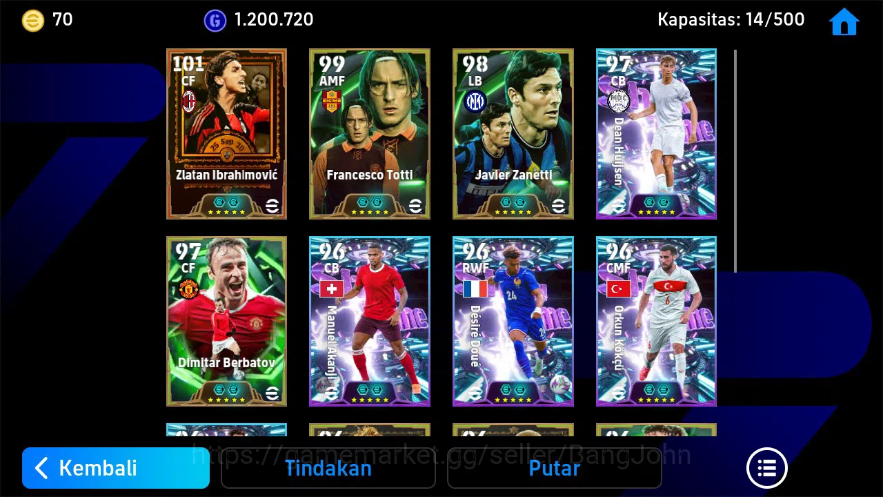 eFootball Accounts ANDROID|PW 3181|Legend Ibrahimovic|Epic F Totti, J image 3