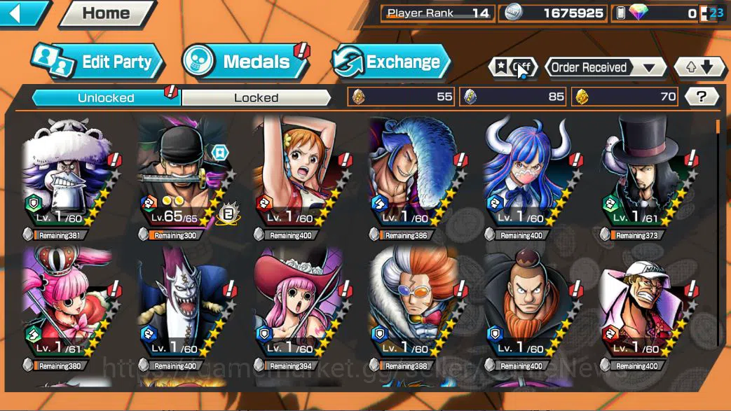 One Piece Bounty Rush Accounts Starter Global|5 EX 1MAX|T5E ST.Jaygarcia,RO Roronoa Zoro,TFE Marsahall D.Teach,Blackbeard 5