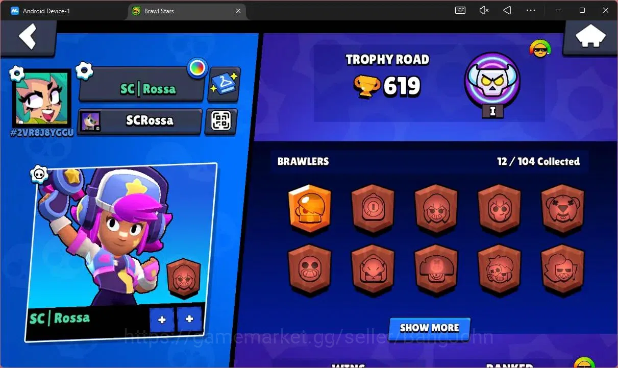 Brawl Stars Accounts Thropy 619|12 Brawler|1 Max HC(Shelly)|3 Mythic(Otis,Tara,Edgar),2 Epic(Edgar,Shelly)|2776 B|ProtectOff 2