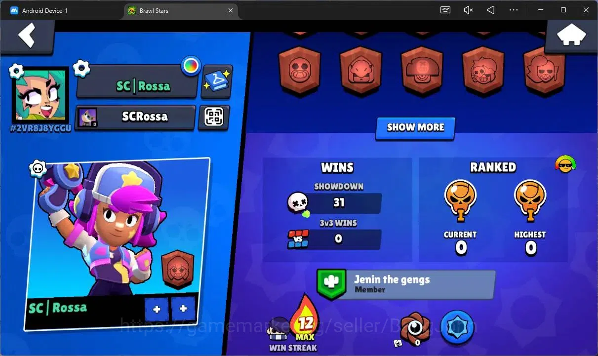 Brawl Stars Accounts Thropy 619|12 Brawler|1 Max HC(Shelly)|3 Mythic(Otis,Tara,Edgar),2 Epic(Edgar,Shelly)|2776 B|ProtectOff 3