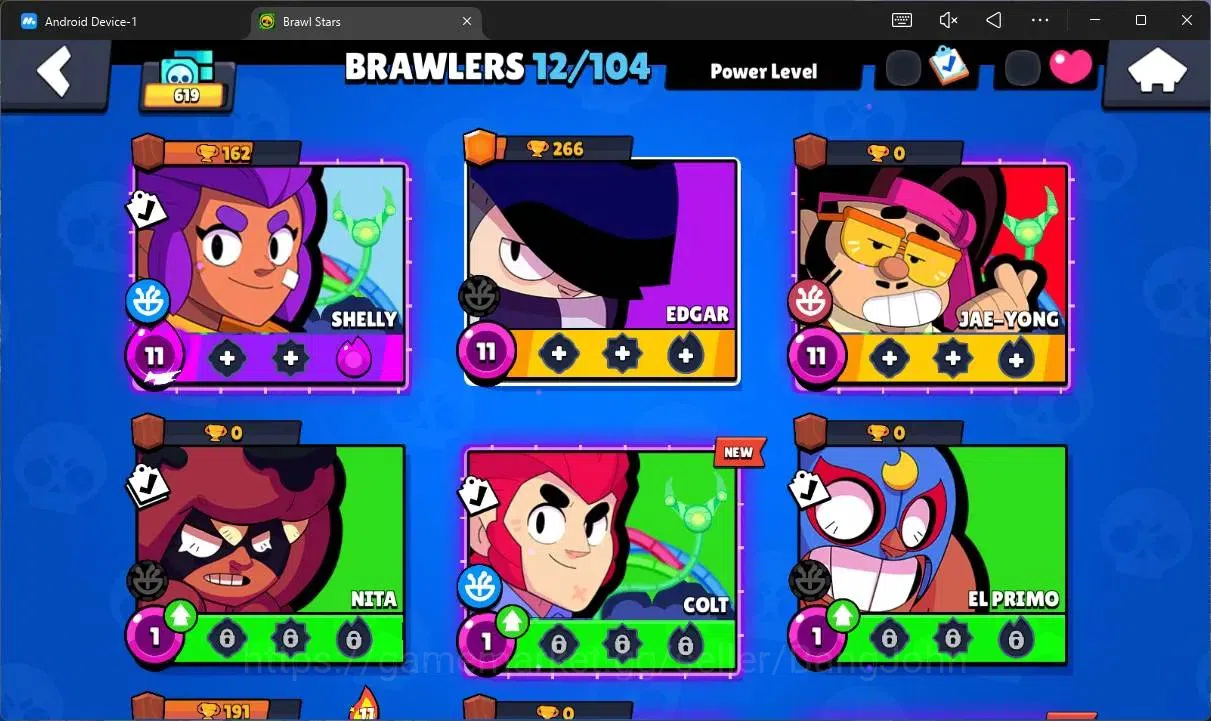 Brawl Stars Accounts Thropy 619|12 Brawler|1 Max HC(Shelly)|3 Mythic(Otis,Tara,Edgar),2 Epic(Edgar,Shelly)|2776 B|ProtectOff 5