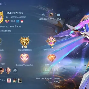 Mobile Legends: Bang Bang Accounts Others Global|Skin 373|Exalted|Legend Freya,KOF Karina,PRIME Claude,HxH Julian,PACE