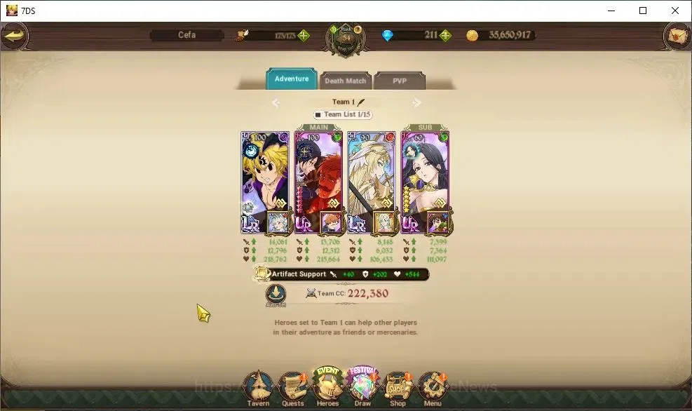 The Seven Deadly Sins: Grand Cross Accounts Global|1,1M CC|211 DM|22 LS|3 LR+6 UR|Nemesis Meli image 8