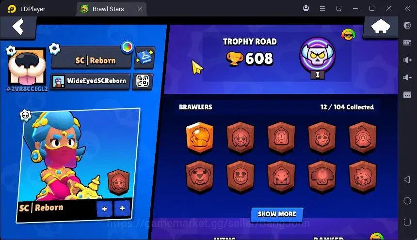Brawl Stars Accounts Trophy 608 |12 Brawler|3 Power 2