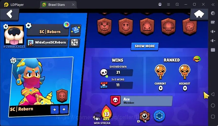 Brawl Stars Accounts Trophy 608 |12 Brawler|3 Power 3