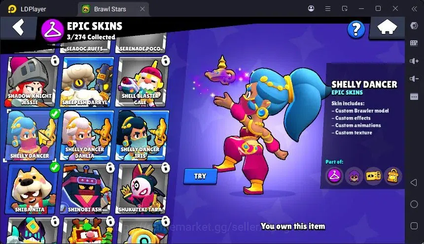 Brawl Stars Accounts Trophy 608 |12 Brawler|3 Power 9