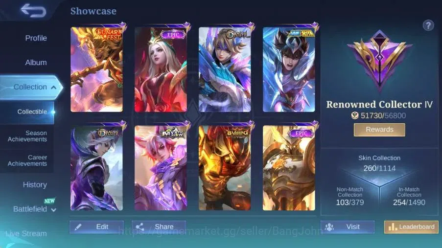 Mobile Legends: Bang Bang Accounts Global|Skin 260|Renowned|Collector Natalia,PACE Fa image 2