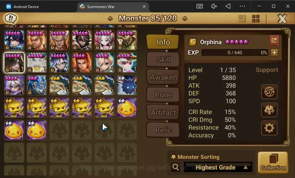 Summoners War: Sky Arena Accounts ASIA Lv82|2 LD[Grogen,Dyeus]|43 Total NB5[Angela,S image 12