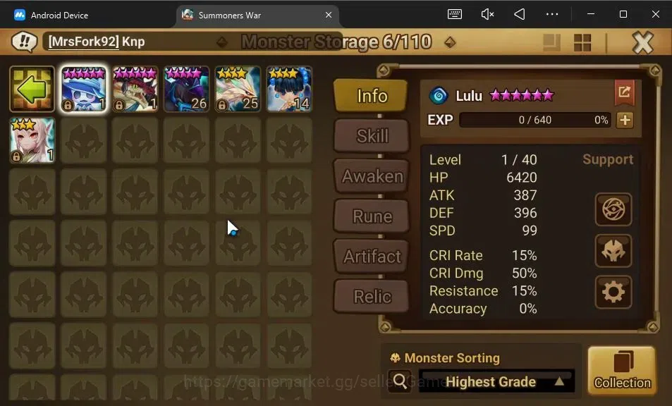 Summoners War: Sky Arena Accounts ASIA Lv82|2 LD[Grogen,Dyeus]|43 Total NB5[Angela,S image 13