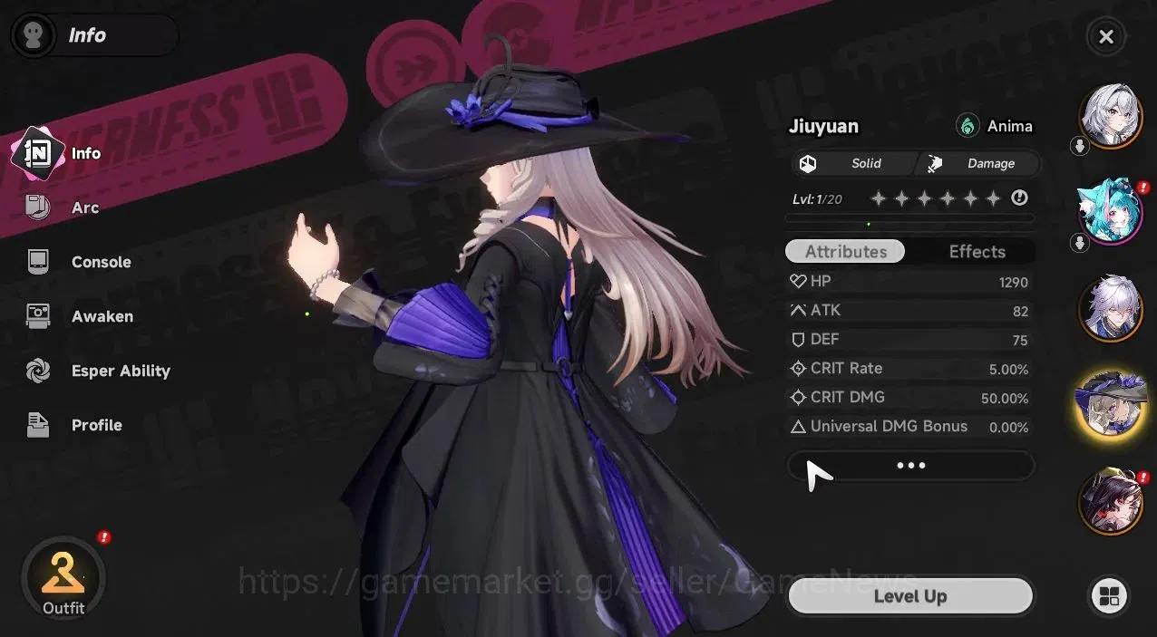 Neverness to Everness Accounts Global NA |HL 3| 3 SSR [Hotori,Baicang,Jiuyuan] +1 S-Class Char Box |5 SR|2 S Arc|Orchid 3