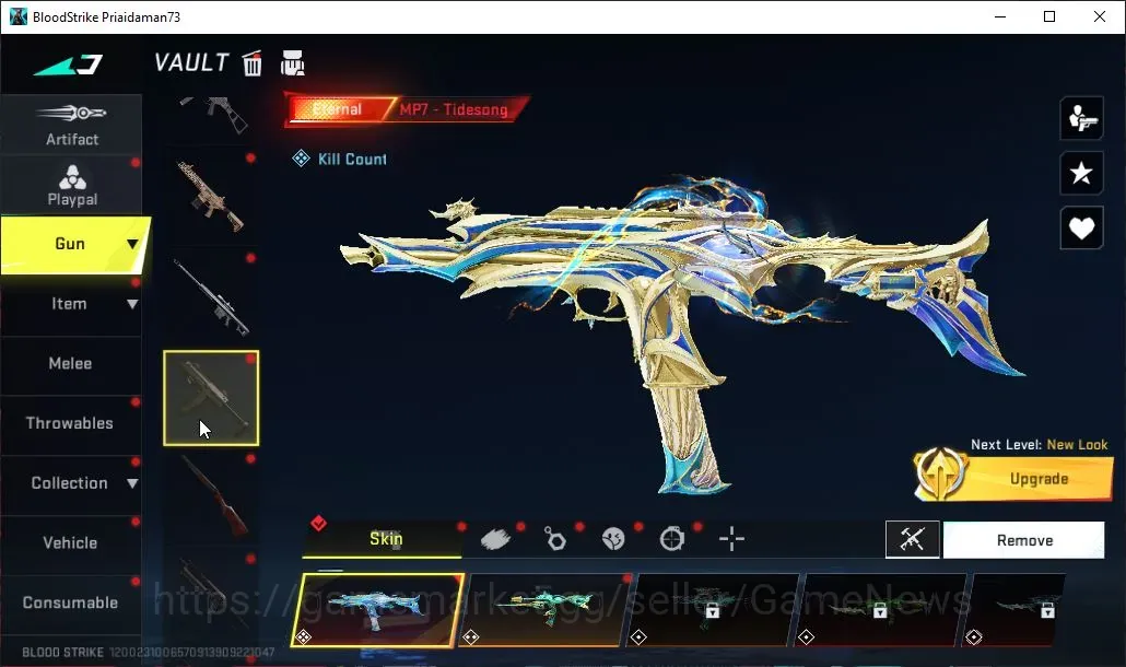 Blood Strike Accounts Collab Skin ASIA|ETERNAL MP7 Tidesong Lv4|Meele Ultra Sword Voidedge|Collab Bleach M82 Tensa,TokRev 1