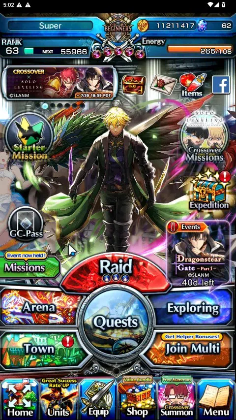 Grand Summoners Accounts Global|Rank 63|1 SpArt|28 Ascend 9 TW|(Saitama,Sai image 1