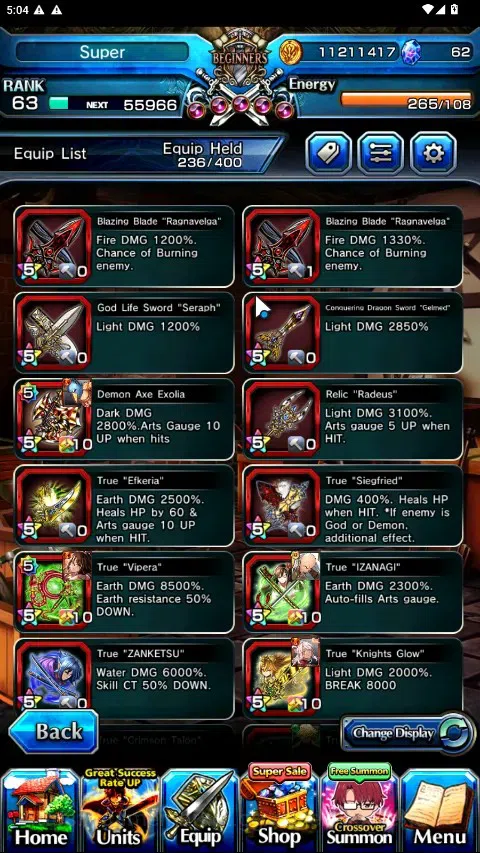 Grand Summoners Accounts Global|Rank 63|1 SpArt|28 Ascend 9 TW|(Saitama,Sai image 13