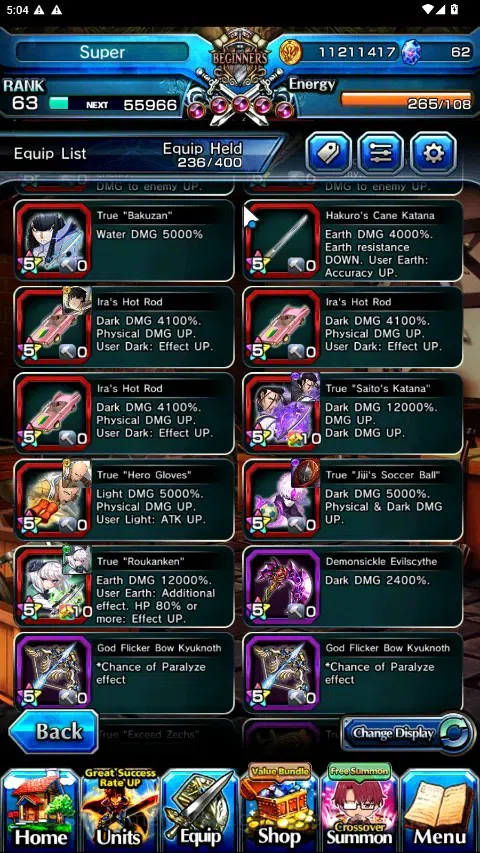 Grand Summoners Accounts Global|Rank 63|1 SpArt|28 Ascend 9 TW|(Saitama,Sai image 15