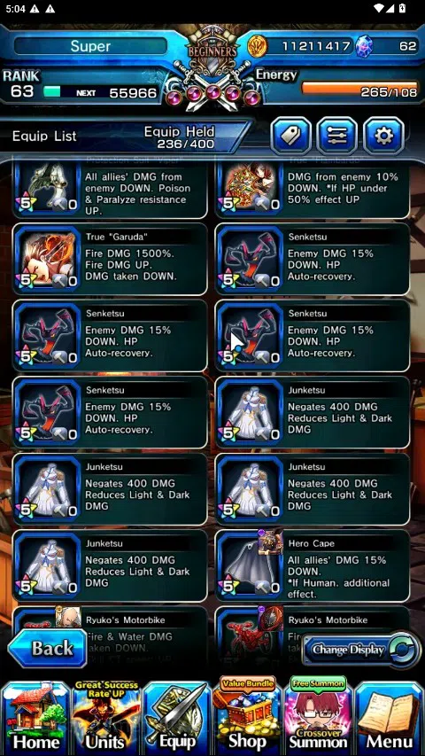 Grand Summoners Accounts Global|Rank 63|1 SpArt|28 Ascend 9 TW|(Saitama,Sai image 17