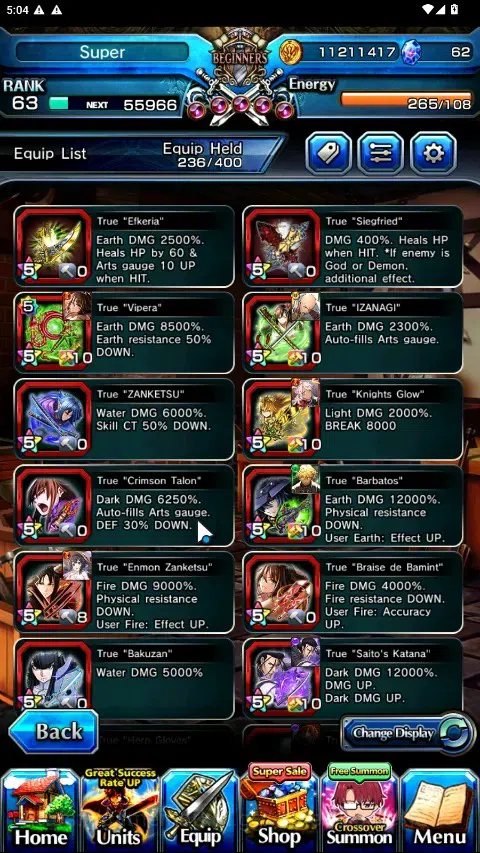 Grand Summoners Accounts Global|Rank 63|1 SpArt|28 Ascend 9 TW|(Saitama,Sai image 6