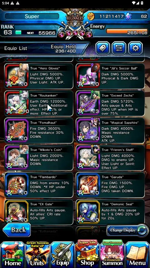Grand Summoners Accounts Global|Rank 63|1 SpArt|28 Ascend 9 TW|(Saitama,Sai image 7