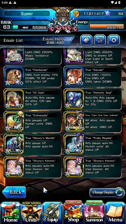 Grand Summoners Accounts Global|Rank 63|1 SpArt|28 Ascend 9 TW|(Saitama,Sai image 8