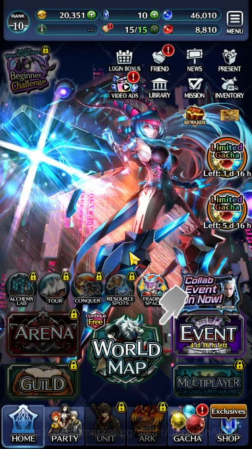 Last Cloudia Accounts Low-End Global|Starter Rank 10 |D Alice,GH Adel,IQ Meredy,Etc|1 UR Ark [Pandemonium]+ 8 SSR Ark|Code 4