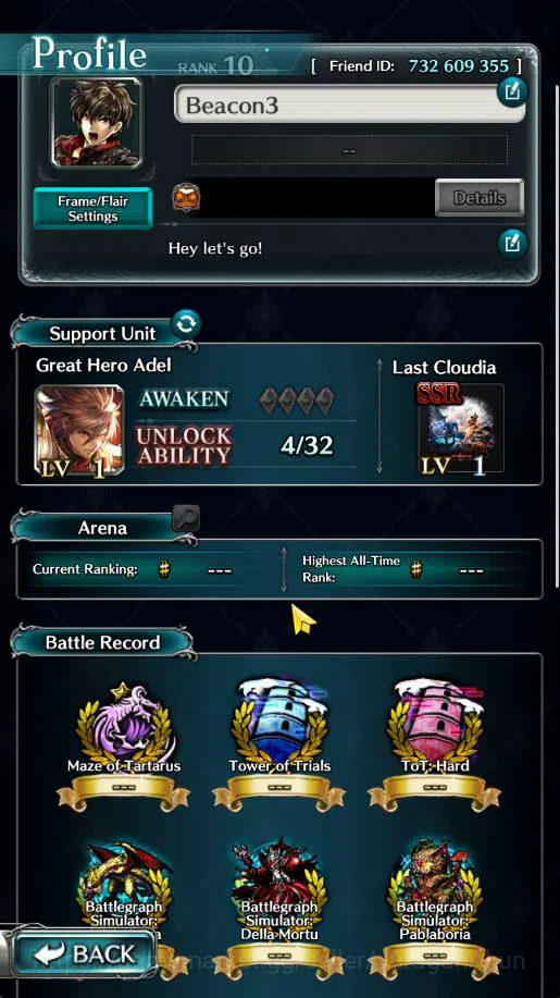 Last Cloudia Accounts Low-End Global|Starter Rank 10 |D Alice,GH Adel,IQ Meredy,Etc|1 UR Ark [Pandemonium]+ 8 SSR Ark|Code 5