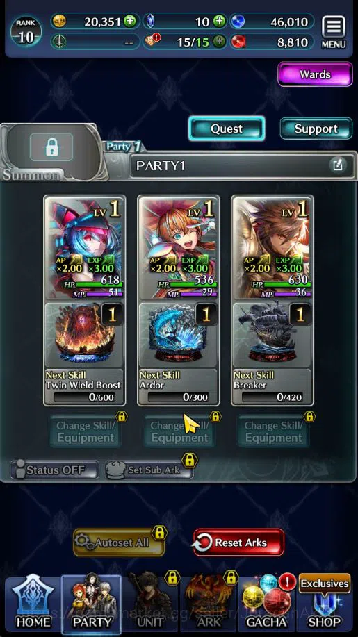 Last Cloudia Accounts Low-End Global|Starter Rank 10 |D Alice,GH Adel,IQ Meredy,Etc|1 UR Ark [Pandemonium]+ 8 SSR Ark|Code 6