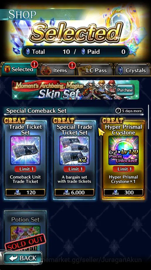 Last Cloudia Accounts Low-End Global|Starter Rank 10 |D Alice,GH Adel,IQ Meredy,Etc|1 UR Ark [Pandemonium]+ 8 SSR Ark|Code 7