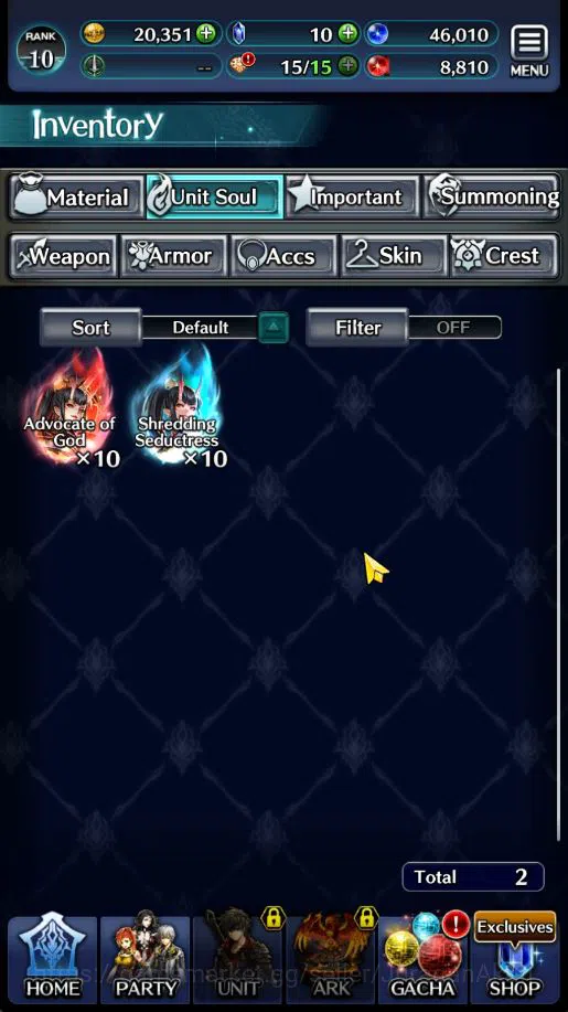 Last Cloudia Accounts Low-End Global|Starter Rank 10 |D Alice,GH Adel,IQ Meredy,Etc|1 UR Ark [Pandemonium]+ 8 SSR Ark|Code 8
