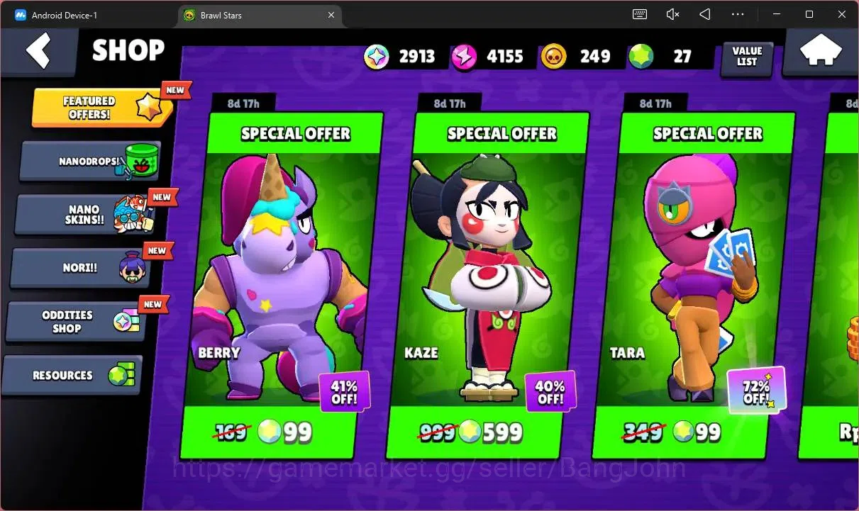 Brawl Stars Accounts Trophy 594|13 Brawler|1 Max HC(Shelly)|1 Mythic(Otis),2 Epic(Edgar,Frank),1 SuperRare(Frank)|2913 4