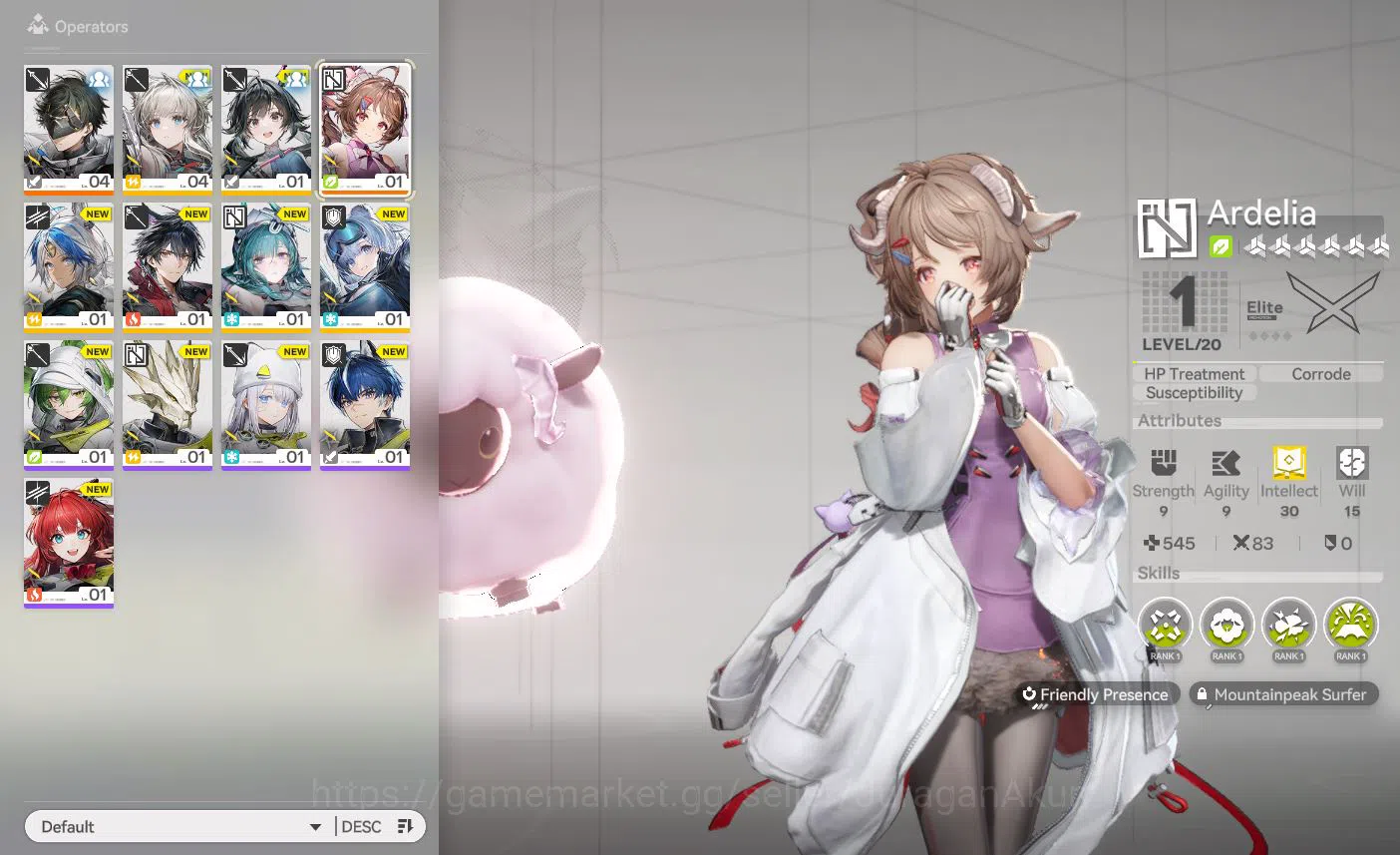 Asia Lv 2 | Fresh Starter 1 SSR (Ardelia) + 6 SR Character |Log Gryplink | Take Mail | Check SS (END745) Arknights: Endfield Accounts Asia Lv 2 | Fresh Starter 1 SSR (Ardelia) + 6 SR C image 1