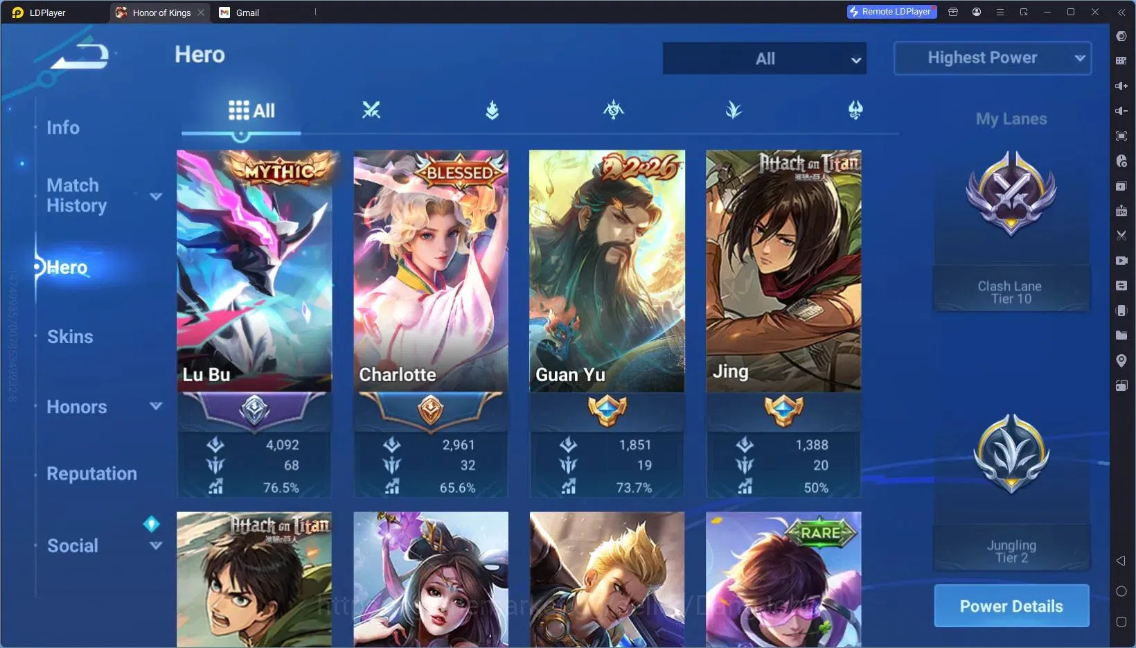 Honor of Kings Accounts Global | 87H 73S | MYTHIC Lu Bu, LNY Guan Yu, Lege image 15