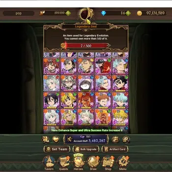 The Seven Deadly Sins: Grand Cross Accounts Endgame Asia|3,4M CC|7 LS|6 LR+11 UR+Full Collab