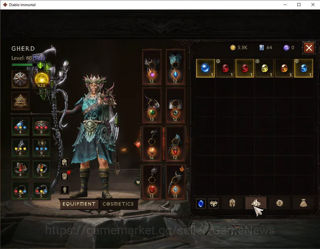 Diablo Immortal Accounts SEA-ANU|Lv60(582)|Druid|35k CR|Reso 420|Paragon Ma image 7