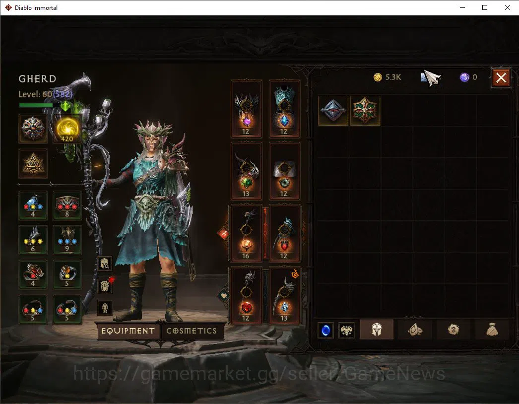 Diablo Immortal Accounts SEA-ANU|Lv60(582)|Druid|35k CR|Reso 420|Paragon Ma image 8