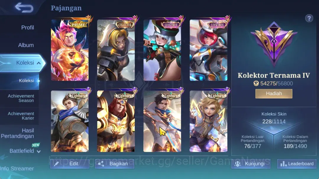 Mobile Legends: Bang Bang Accounts Hero 129|Skin 228|High Immo 101|Prime Claude,Lbox( image 3