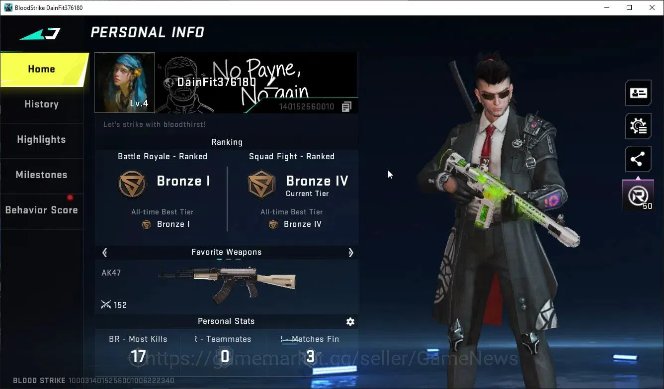 Blood Strike Accounts AMERICA|1 ULTRA Striker ZERO-Agent Zero|2 Legendar image 2